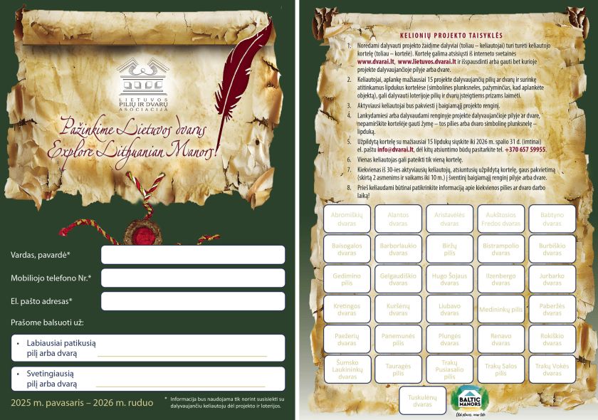 Pažinimo kelionės po Lietuvos dvarus prasidėjo: naujas iššūkis keliautojams